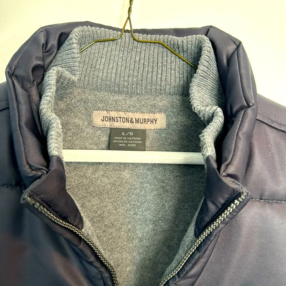 Johnston & Murphy Fleece Lined Puffer Vest Large Black - Picture 2 of 3